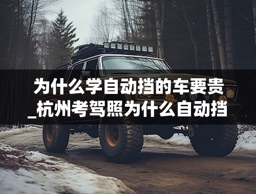 为什么学自动挡的车要贵_杭州考驾照为什么自动挡贵